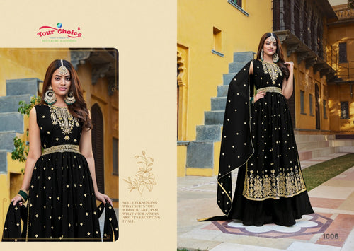 Black Blooming Georgette Indian women's salwar kameez with dupatta ready to wear