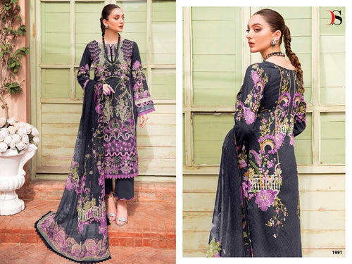 Back Cotton Indian women's salwar kameez with dupatta ready to wear