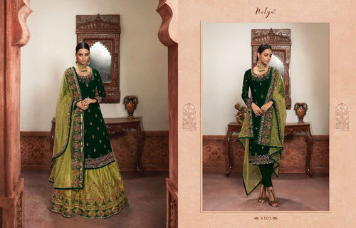 Green Georgette Indian women's salwar kameez with dupatta ready to wear