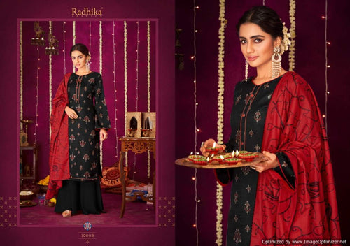 Black Blossom Cotton Indian women's salwar kameez with dupatta ready to wear