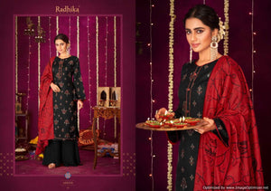 Black Blossom Cotton Indian women's salwar kameez with dupatta ready to wear