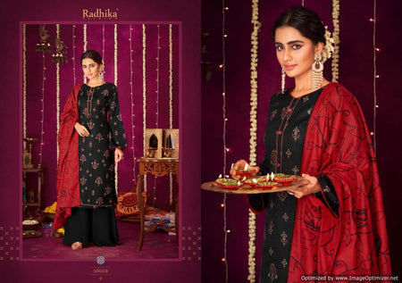 Black Blossom Cotton Indian women's salwar kameez with dupatta ready to wear