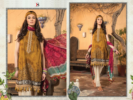 Multi Color Pure Cotton Indian women's salwar kameez with dupatta ready to wear