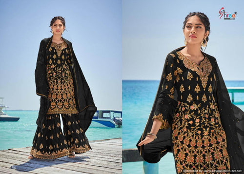 Black Heavy Georgette Indian women's salwar kameez with dupatta ready to wear