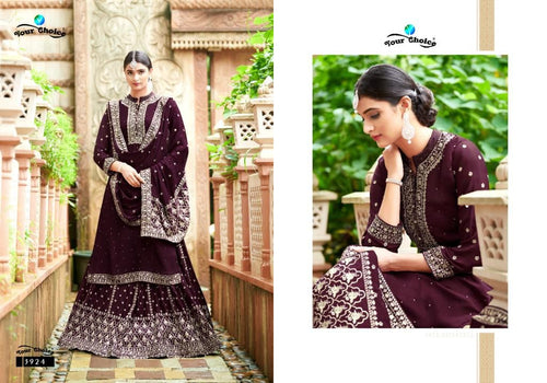 Purple Chinon Indian women's salwar kameez with dupatta ready to wear