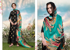 Black Pure Jam Foil Print Indian women's salwar kameez with dupatta ready to wear