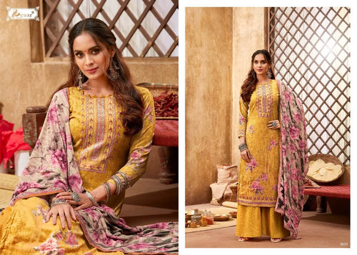 Gold Pure Viscose Velvet Indian women's salwar kameez with dupatta ready to wear