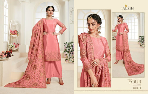Multi Color Chinon Indian women's salwar kameez with dupatta ready to wear