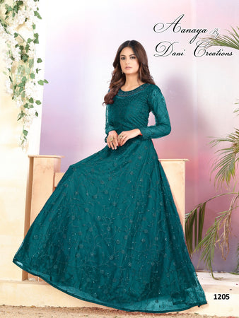 Multi Color Net Indian women's salwar kameez with dupatta ready to wear