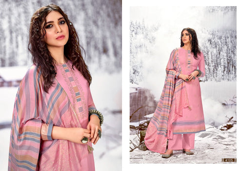 Pink Pure Viscos Musline Indian women's salwar kameez with dupatta ready to wear