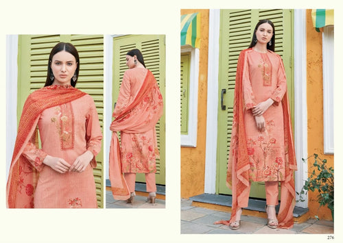 Multi Color Cotton Indian women's salwar kameez with dupatta ready to wear