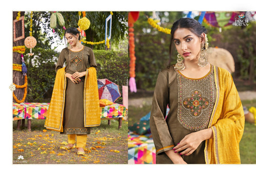 Multi Color Jam Silk Indian women's salwar kameez with dupatta ready to wear