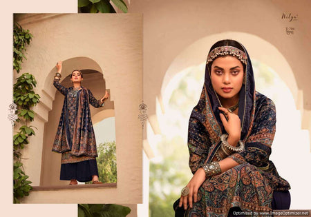 Black Pashmina Indian women's salwar kameez with dupatta ready to wear