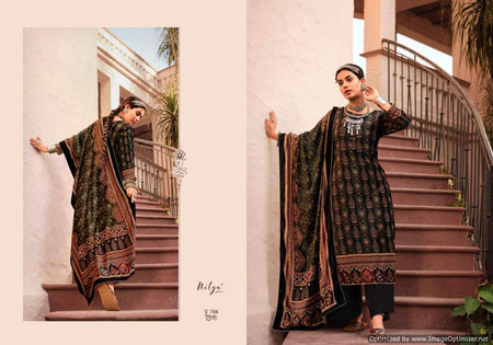Black Pashmina Indian women's salwar kameez with dupatta ready to wear