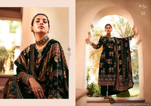Black Pashmina Indian women's salwar kameez with dupatta ready to wear