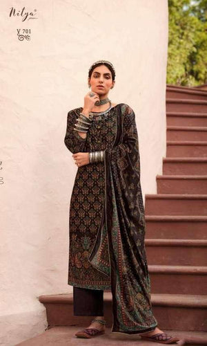 Multi Color Pashmina Indian women's salwar kameez with dupatta ready to wear