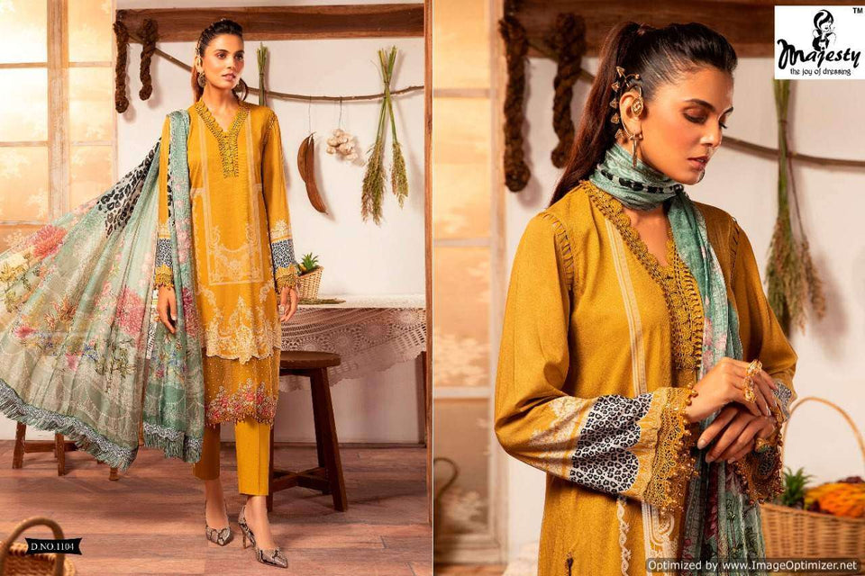 Gold Jam Silk Indian women's salwar kameez with dupatta ready to wear