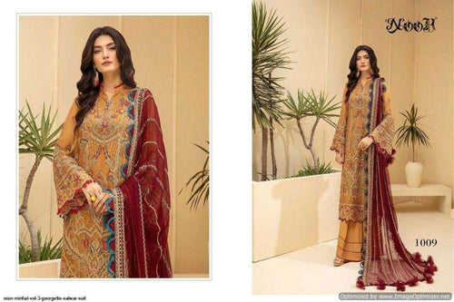 Multi Color Georgette Indian women's salwar kameez with dupatta ready to wear