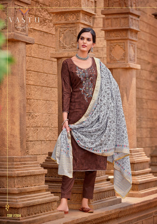 Multi Color Satin Cotton Indian women's salwar kameez with dupatta ready to wear