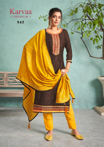 Multi Color jam silk Indian women's salwar kameez with dupatta ready to wear