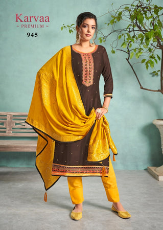 Multi Color jam silk Indian women's salwar kameez with dupatta ready to wear