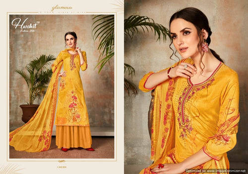 Gold Jam Cotton Indian women's salwar kameez with dupatta ready to wear