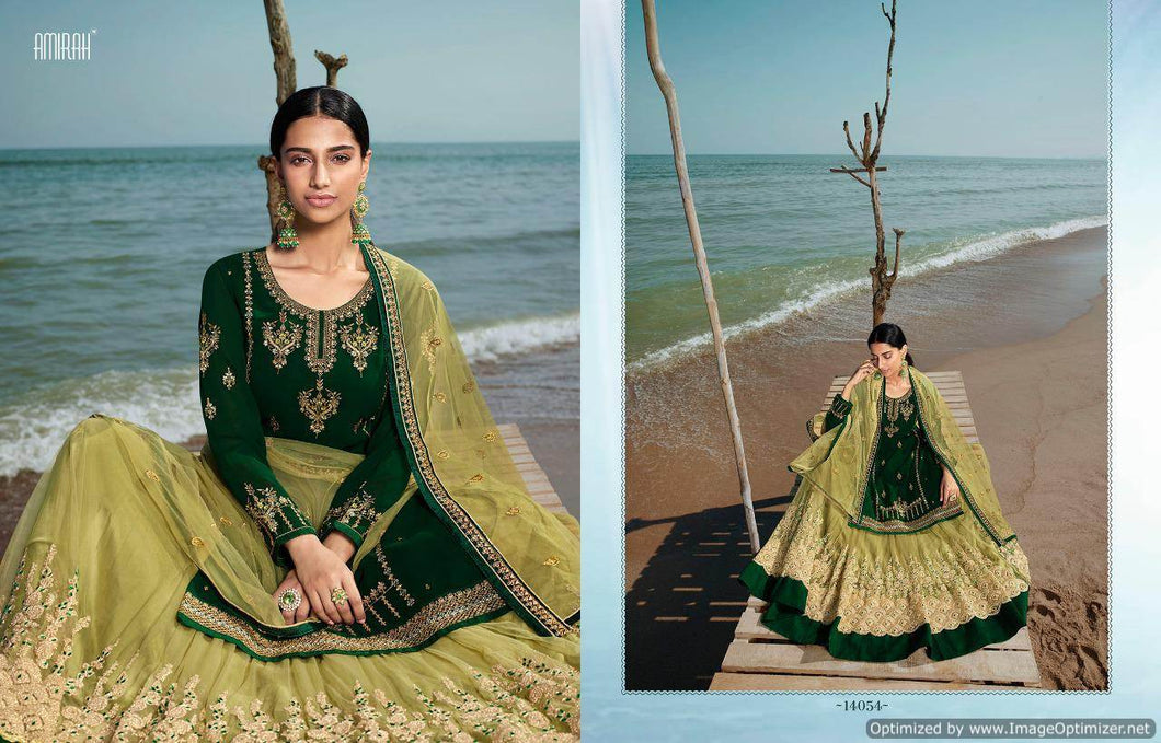 Green Satin Georgette Indian women's salwar kameez with dupatta ready to wear