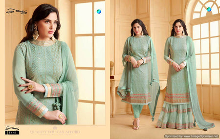 Multi Color Pure Faux Georgette Indian women's salwar kameez with dupatta ready to wear