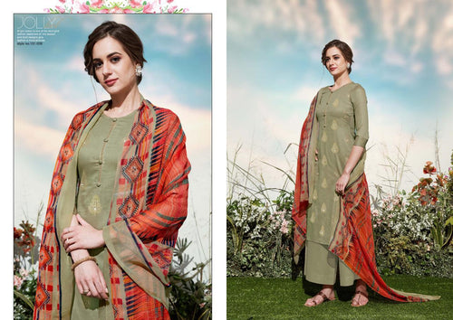 Multi Color Pure Jam Foil Print Indian women's salwar kameez with dupatta ready to wear