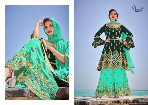 Green Heavy Georgette Indian women's salwar kameez with dupatta ready to wear