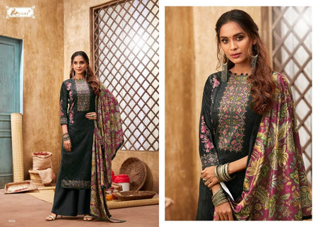 Black Pure Viscose Velvet Indian women's salwar kameez with dupatta ready to wear