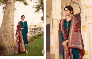 Green Fox Georgette Indian women's salwar kameez with dupatta ready to wear