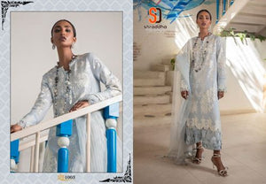 White Lawn Cotton Indian women's salwar kameez with dupatta ready to wear