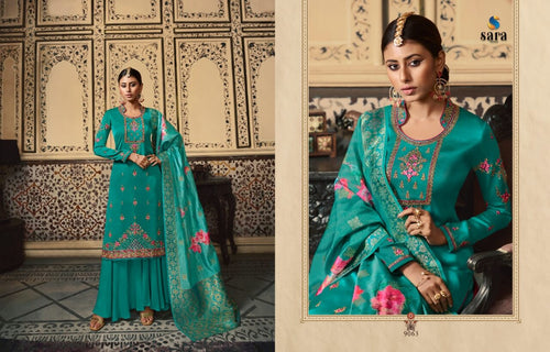 Multi Color Satin Georgette Indian women's salwar kameez with dupatta ready to wear