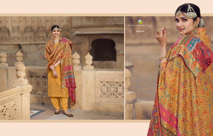 Gold Viscose Machlin Indian women's salwar kameez with dupatta ready to wear