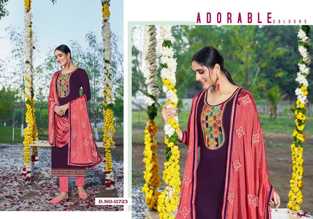 Purple Jam Satin Indian women's salwar kameez with dupatta ready to wear