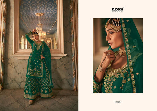 Green Heavy Georgette Indian women's salwar kameez with dupatta ready to wear