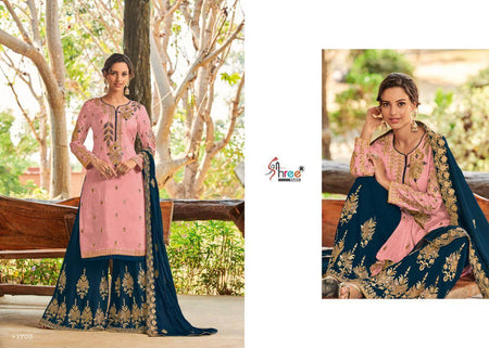 Pink Pure Viscose Opada Silk Indian women's salwar kameez with dupatta ready to wear