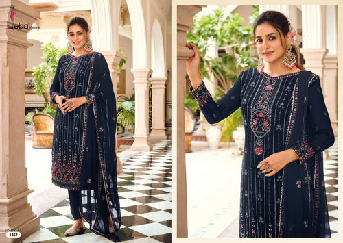 Black Blooming Georgette Indian women's salwar kameez with dupatta ready to wear