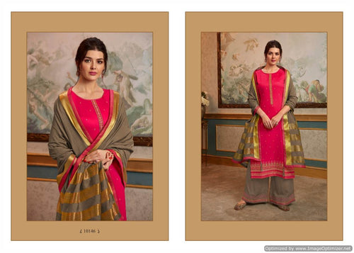 Red Jam Silk Indian women's salwar kameez with dupatta ready to wear