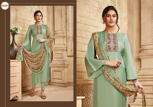 Multi Color Pure Viscose Upada Indian women's salwar kameez with dupatta ready to wear