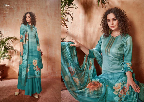 Multi Color Modal Satin Indian women's salwar kameez with dupatta ready to wear