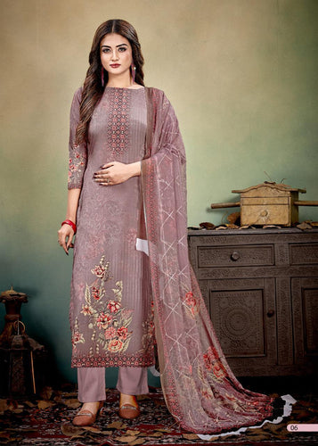 Multi Color Heavy Silk Crape Indian women's salwar kameez with dupatta ready to wear
