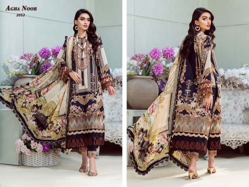 Black Lawn Cotton Indian women's salwar kameez with dupatta ready to wear
