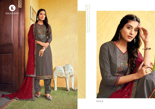 Multi Color Parampara Silk Indian women's salwar kameez with dupatta ready to wear