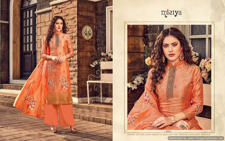 Multi Color Banarasi Jacquard Indian women's salwar kameez with dupatta ready to wear