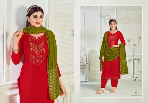 Red Heavy Parampara Indian women's salwar kameez with dupatta ready to wear