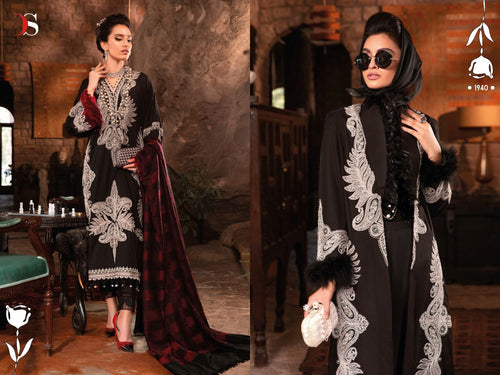 Black Cotton Indian women's salwar kameez with dupatta ready to wear