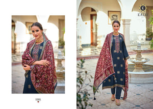 Blue Pure Musline Dolla Jacquard Indian women's salwar kameez with dupatta ready to wear