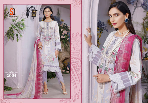 White Lawn Cotton Indian women's salwar kameez with dupatta ready to wear